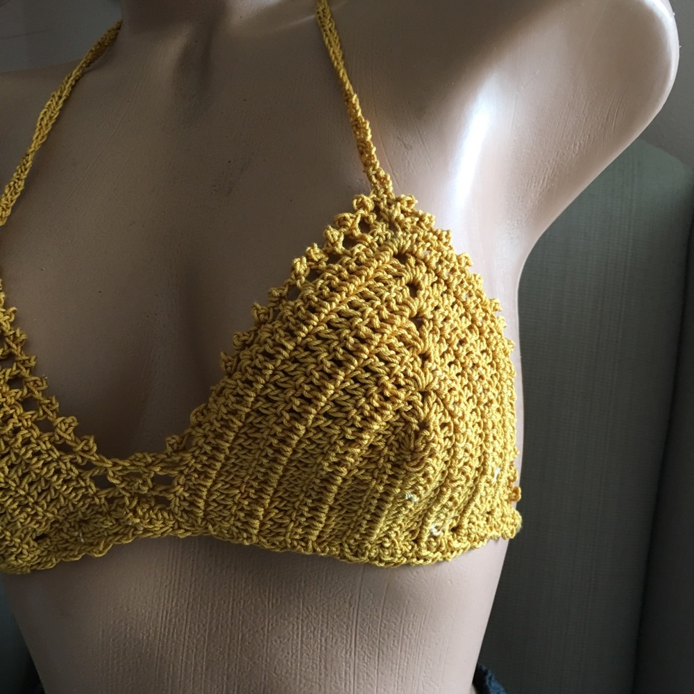 Gold mustard bikini top small - Picture 4 of 8